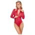 Cottelli - body damskie - wzór wężowej skóry - czerwony - L