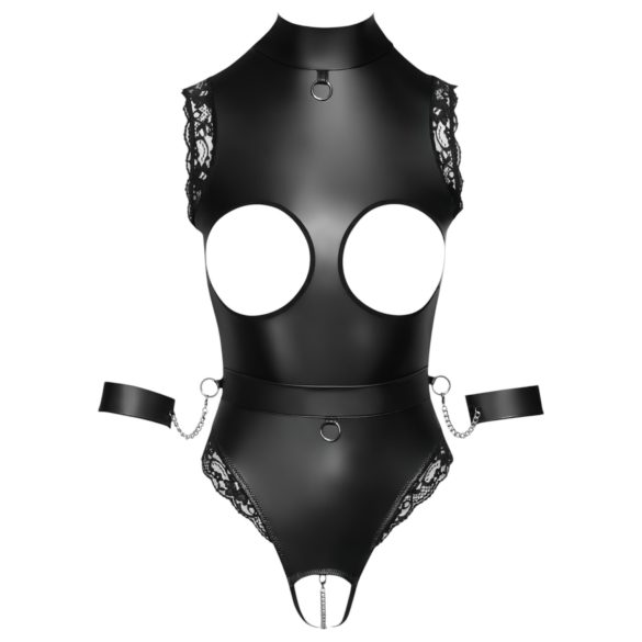 Cottelli Bondage - body erotyczne z otwartym biustem - czarne