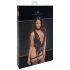 Noir Libido - czarny bodystocking z pasem do pończoch - L