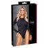 Cottelli - błyszczące body z otwartymi plecami (czarne) - M