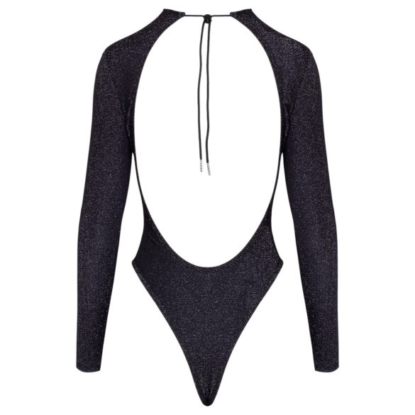 Cottelli - błyszczące body z otwartymi plecami (czarne) - M