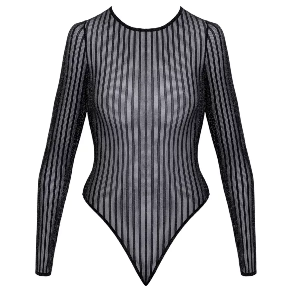 Cottelli - pasiasty, srebrzysty body (czarny) - S-L