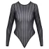 Cottelli - pasiasty, srebrzysty body (czarny) - S-L