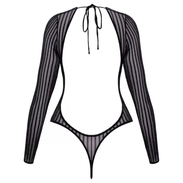 Cottelli - pasiasty, srebrzysty body (czarny) - S-L