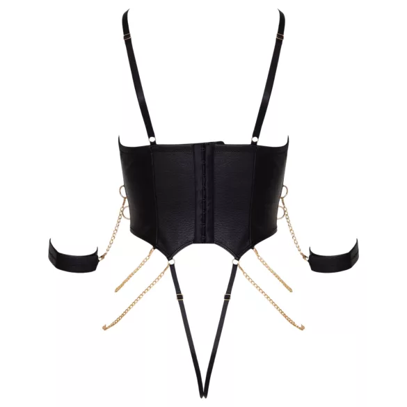Cottelli - body do bondage z łańcuchami (czarne)