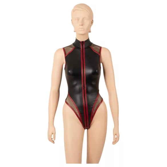 Cottelli - siateczkowe body z zamkiem (czarne)