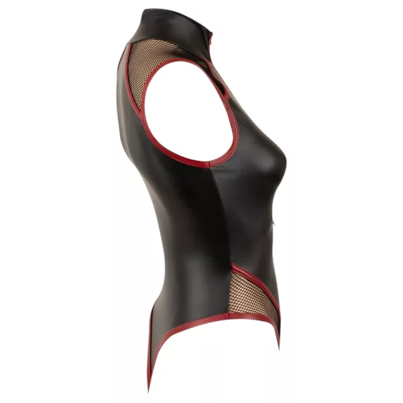 Cottelli - siateczkowe body z zamkiem (czarne)