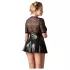 Cottelli Plus Size - sukienka błyszcząca - czerwony gorset - czarna - XXXXL