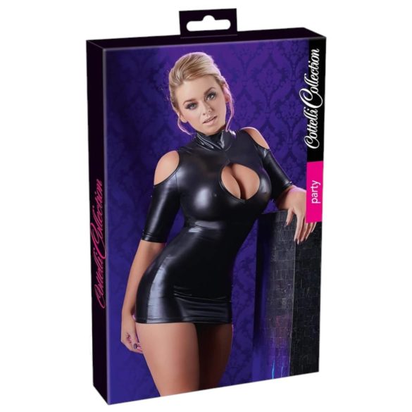 Cottelli - sukienka imprezowa z odkrytymi ramionami - czarna - L