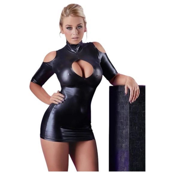 Cottelli - sukienka imprezowa z odkrytymi ramionami - czarna - XL