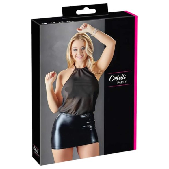 Cottelli - sukienka z połyskującego szyfonu - czarna