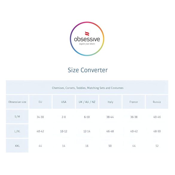 Obsessive Lovica - koszulka nocna i stringi - koronka - czerwony - 2XL