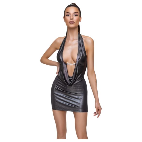 Cottelli Party - sukienka na szyję - srebrna - XL