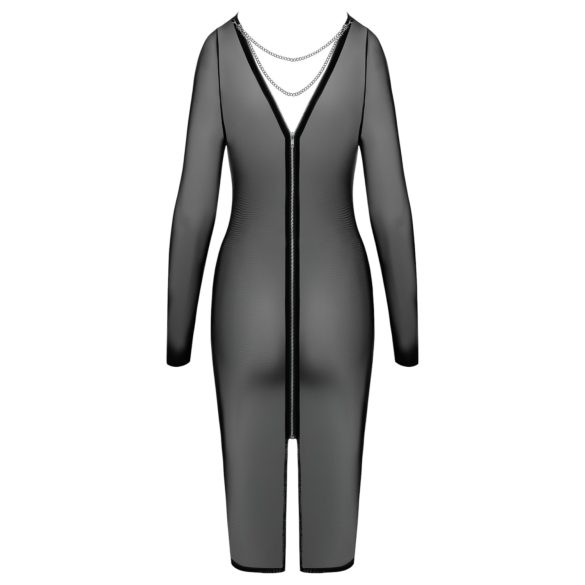 Cottelli Party - sukienka przezroczysta z zamkiem - czarna