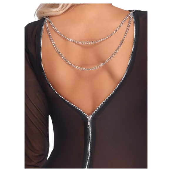 Cottelli Party - sukienka przezroczysta z zamkiem - czarna - M