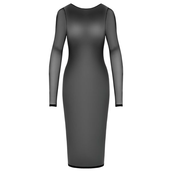 Cottelli Party - sukienka przezroczysta z zamkiem - czarna - L