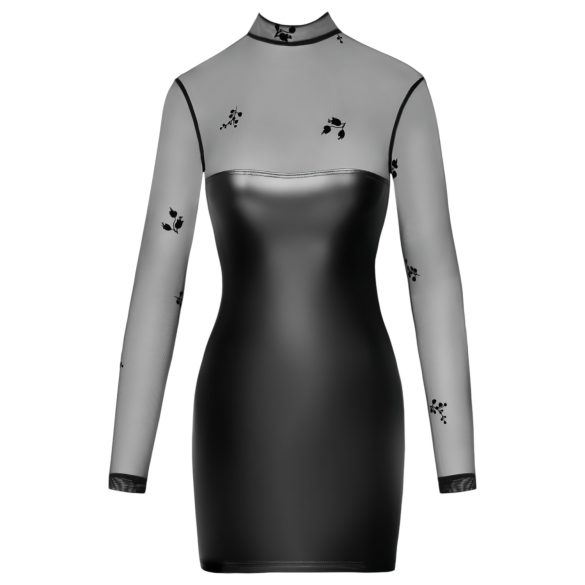 Noir - sukienka z przezroczystą górą - połyskująca - czarna - L