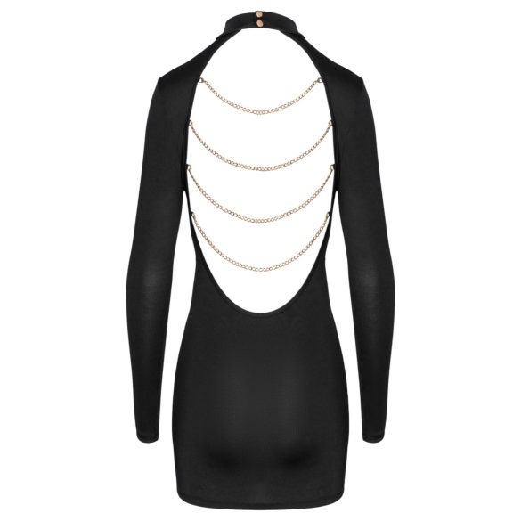 Cottelli - sukienka mini z odkrytymi plecami i łańcuszkiem - czarna