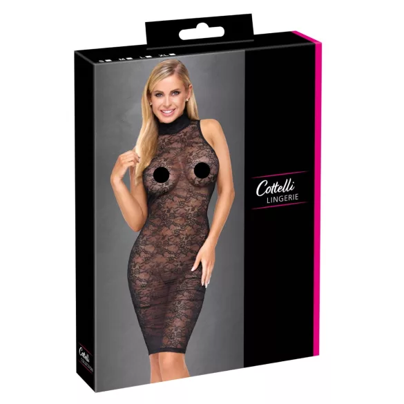 Cottelli - koronkowa sukienka do kolan (czarna)