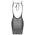 Cottelli - pasiasta, srebrzysta mini sukienka (czarna) - S-L