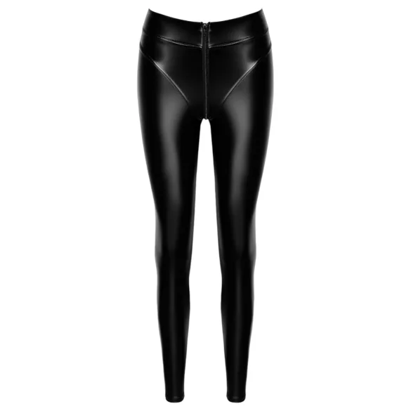 Noir - legginsy damskie - błyszczące - czarne - L
