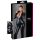 Cottelli Plus Size - połyskujący długi rękaw party kombinezon (czarny) - 2XL