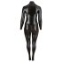 Cottelli Plus Size - połyskujący długi rękaw party kombinezon (czarny) - 2XL