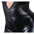 Cottelli Plus Size - kombinezon damski błyszczący długi rękaw czarny - 4XL
