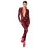Noir Kink Royal - bodystocking siateczkowy - przezroczysty czerwony - L