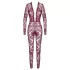 Noir Kink Royal - bodystocking siateczkowy - przezroczysty czerwony - L