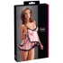 Cottelli - babydoll koronkowy z falbanką - czarny