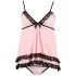 Cottelli - babydoll koronkowy z falbanką - czarny - XL