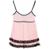 Cottelli - babydoll koronkowy z falbanką - czarny - XXL