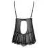 Cottelli - babydoll z falbankami - czarny - M