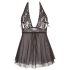Cottelli Plus Size - koronkowa babydoll (czarna) - 2XL