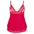Cottelli Plus Size - babydoll koronkowy luźny - czerwony - XL