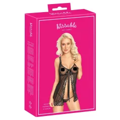 Kissable - otwarty babydoll (czarny)