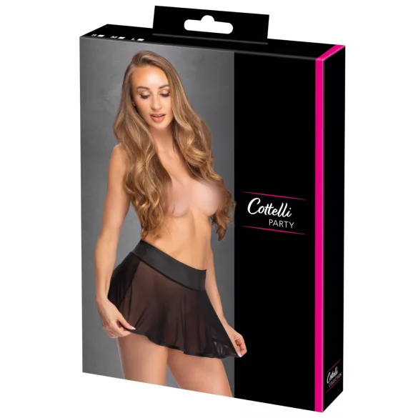 Cottelli - spódniczka mini plisowana - czarna - M