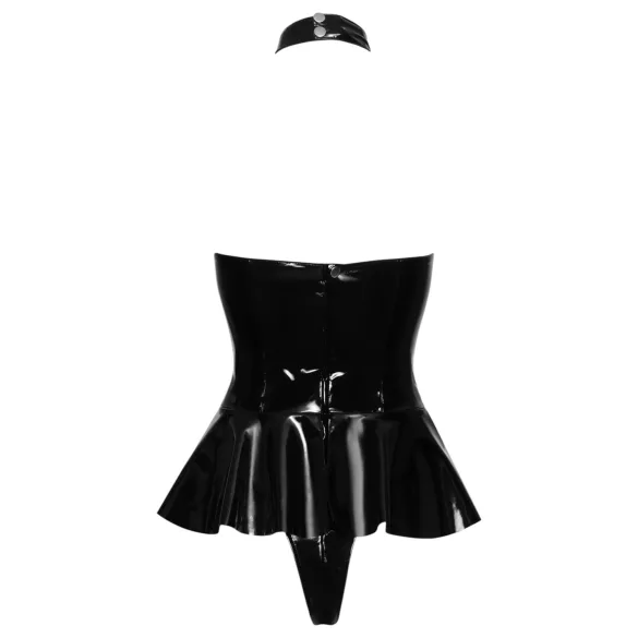 Black Level - body erotyczne z kołnierzem - czarne