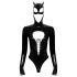 Czarna Aksamitna - body Batwoman z długim rękawem (czarne) - M