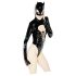 Czarna Aksamitna - body Batwoman z długim rękawem (czarne) - M