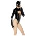 Czarna Aksamitna - body Batwoman z długim rękawem (czarne) - L
