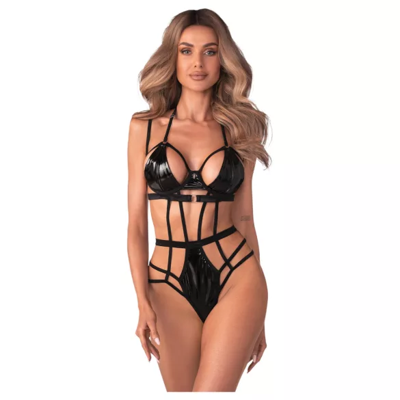 Obsessive Keira - body z paskami - czarne - L/XL