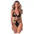 Obsessive Keira - body z paskami - czarne - L/XL