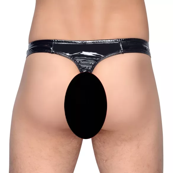 Black Level - męskie stringi lakierowane - czarne - L