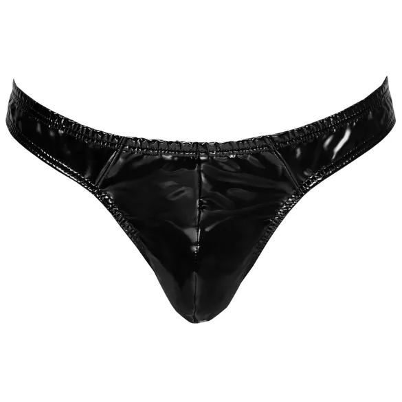 Black Level - męskie stringi lakierowane - czarne - L
