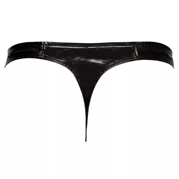 Black Level - męskie stringi lakierowane - czarne - L