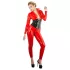 LATEX - kombinezon damski z długim rękawem - lateksowy - czerwony - S