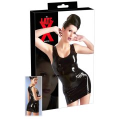 Latex - sukienka mini bez rękawów - czarna