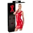 LATEX - sukienka mini bez rękawów - lateksowa - czerwona - L